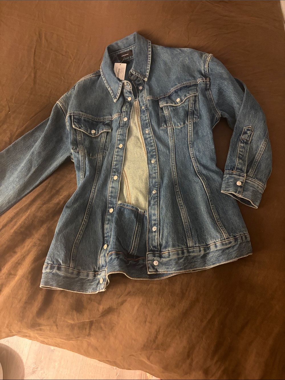WARDROBE.NYC Distressed Blue Denim Jacket